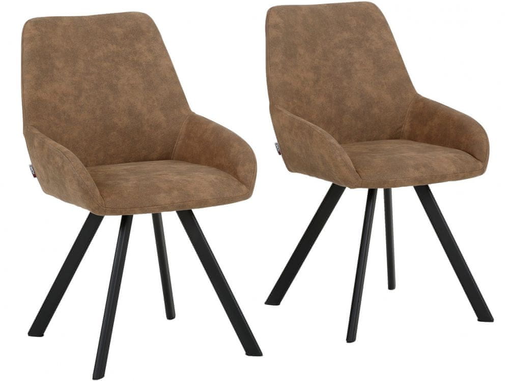 Danish Style Jedálenská stolička Salem (SADA 2 ks), mikrovlákno, cappucino